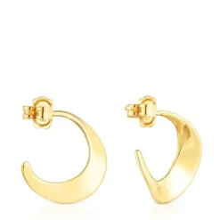 Pendientes aro con baño de oro 18 kt sobre plata Gregal^TOUS New