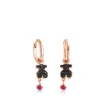 Pendientes aro con baño de oro rosa 18 kt sobre plata Motif^TOUS Discount