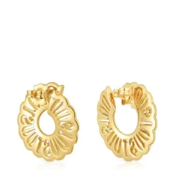 Pendientes aro con baño de oro 18 kt sobre plata 31 mm Miranda^TOUS Hot