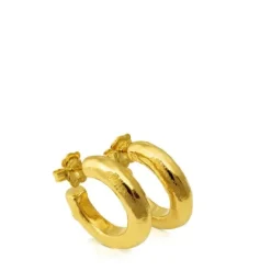 Pendientes aro con baño de oro 18 kt sobre plata Duna Tube^TOUS Hot