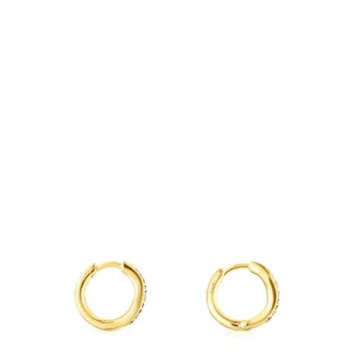 Pendientes aro con baño de oro 18 kt sobre plata y gemas Vibrant Colors^TOUS Discount