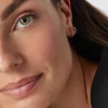 Pendientes aro con baño de oro rosa 18 kt sobre plata y oso y espinelas Motif^TOUS Hot