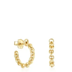 Pendientes aro con baño de oro 18 kt sobre plata Calin^TOUS Hot