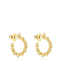 Pendientes aro con baño de oro 18 kt sobre plata Calin^TOUS Hot