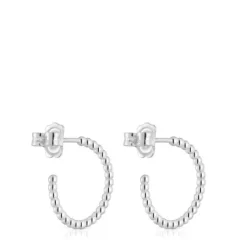 Pendientes aro cortos bolas de plata 15 mm Basicos^TOUS Discount