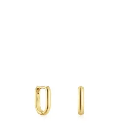 Pendientes aro cortos con baño de oro 18 kt sobre plata 12 mm Basicos^TOUS Discount