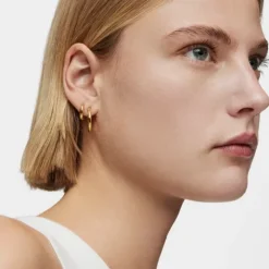 Pendientes aro cortos con baño de oro 18 kt sobre plata 20 mm Basicos^TOUS Sale