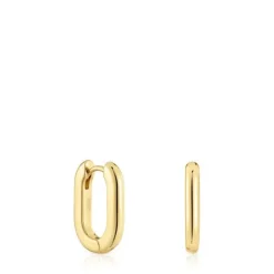 Pendientes aro cortos con baño de oro 18 kt sobre plata 18,2 mm Basicos^TOUS Outlet