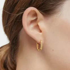 Pendientes aro cortos con baño de oro 18 kt sobre plata 18,2 mm Basicos^TOUS Outlet