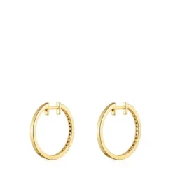Pendientes aro cortos de con diamantes 14,5 mm Les Classiques^TOUS Hot