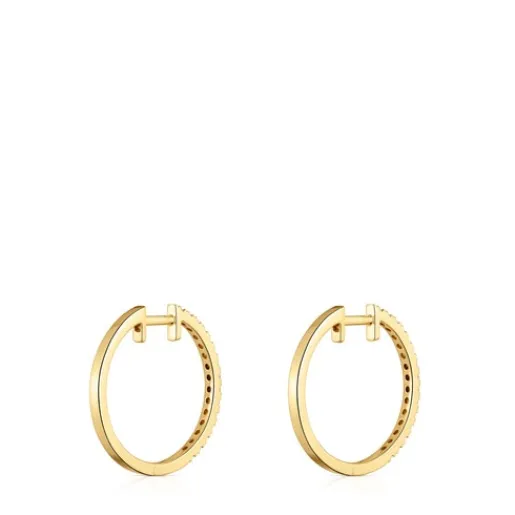 Pendientes aro cortos de con diamantes 14,5 mm Les Classiques^TOUS Hot