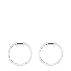 Pendientes aro cortos de oro blanco con diamantes 14,5 mm Les Classiques^TOUS New