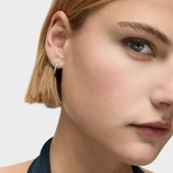 Pendientes aro cortos de oro blanco con diamantes 11 mm Les Classiques^TOUS