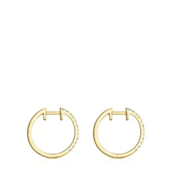 Pendientes aro cortos de con diamantes 12,5 mm Les Classiques^TOUS Clearance