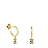 Pendientes aro cortos oso con baño de oro 18 kt sobre plata y diamantes Nocturne^TOUS Best