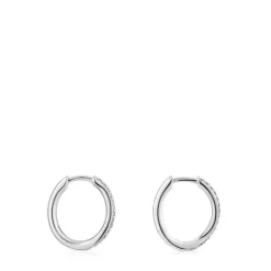 Pendientes aro de oro blanco y diamantes New Hav^TOUS Hot