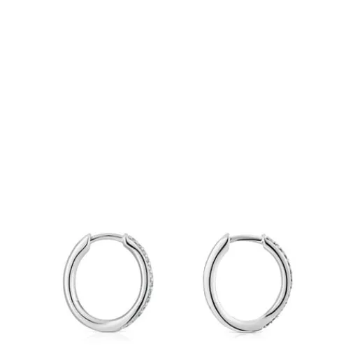 Pendientes aro de oro blanco y diamantes New Hav^TOUS Hot