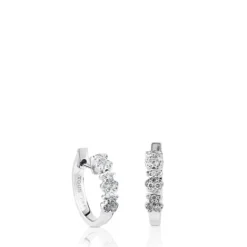 Pendientes aro de oro blanco con diamantes Bear^TOUS Outlet