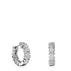 Pendientes aro de oro blanco con diamantes Puppies^TOUS Discount