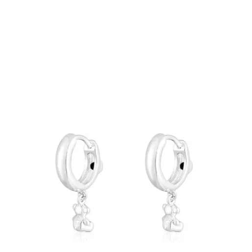Pendientes aro de plata con ónix y motivo oso Bold Bear^TOUS Clearance
