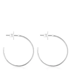 Pendientes aro de plata con silueta de oso Bear Row^TOUS Sale