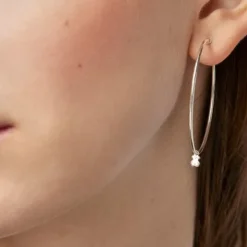 Pendientes aro de plata 4cm Bear^TOUS