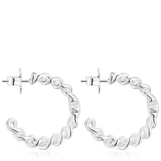 Pendientes aro de plata motivo oso Bold Motif^TOUS Sale