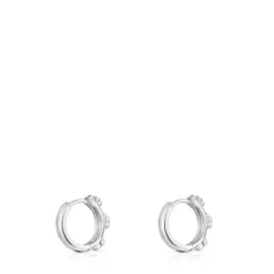 Pendientes aro de plata motivos flor Bold Motif^TOUS New