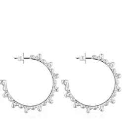 Pendientes aro de plata motivos oso Bold Bear^TOUS Outlet