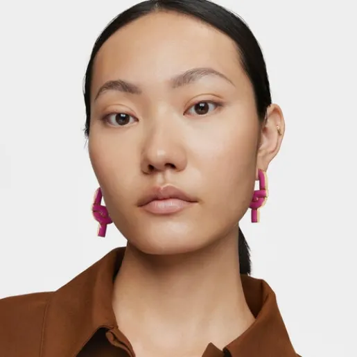 Pendientes aro de plata y esmalte fucsia MANIFESTO^TOUS Clearance