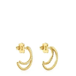 Pendientes aro doble corto de con diamantes Les Classiques^TOUS Clearance