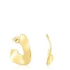 Pendientes aro grandes con baño de oro 18 kt sobre plata Gregal^TOUS Best