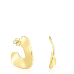 Pendientes aro grandes con baño de oro 18 kt sobre plata Gregal^TOUS Best