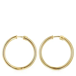Pendientes aro grandes con baño de oro 18 kt sobre plata Basics^TOUS Best