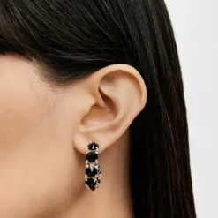 Pendientes aro grandes de plata y ónix Color Pills^TOUS Sale