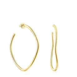 Pendientes aro onda Hav con baño de oro 18 kt sobre plata^TOUS Outlet