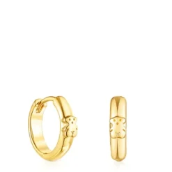 Pendientes aro oso con baño de oro 18 kt sobre plata Basics^TOUS New
