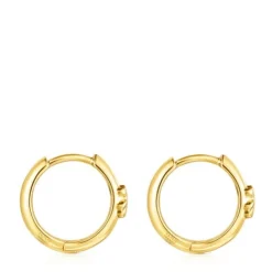 Pendientes aro oso con baño de oro 18 kt sobre plata Basics^TOUS New
