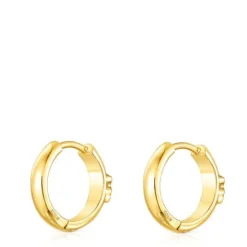 Pendientes aro oso con baño de oro 18 kt sobre plata Basics^TOUS New