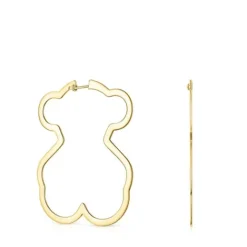 Pendientes aro oso con baño de oro 18 kt sobre plata Silueta^TOUS Online