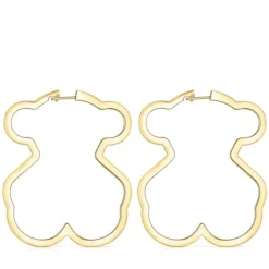 Pendientes aro oso con baño de oro 18 kt sobre plata Silueta^TOUS Online