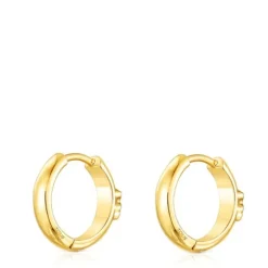 Pendientes aro oso con baño de oro 18 kt sobre plata Basics^TOUS Clearance