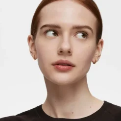 Pendientes aro oso con baño de oro rosa 18 kt sobre plata Basics^TOUS Sale