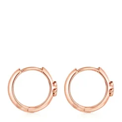 Pendientes aro oso con baño de oro rosa 18 kt sobre plata Basics^TOUS Best