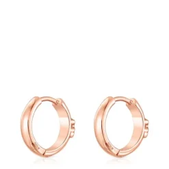 Pendientes aro oso con baño de oro rosa 18 kt sobre plata Basics^TOUS Best