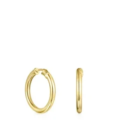 Pendientes aro pequeños con baño de oro 18 kt sobre plata Basics^TOUS Hot