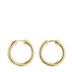 Pendientes aro pequeños con baño de oro 18 kt sobre plata Basics^TOUS Hot