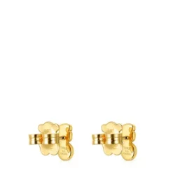 Pendientes con baño de oro 18 kt sobre plata y ónix y perla Glory^TOUS Best