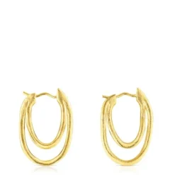 Pendientes con baño de oro 18 kt sobre plata Hav^TOUS Online