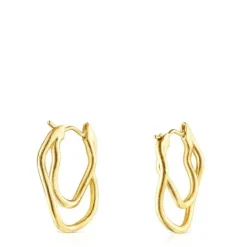 Pendientes con baño de oro 18 kt sobre plata Hav^TOUS Online